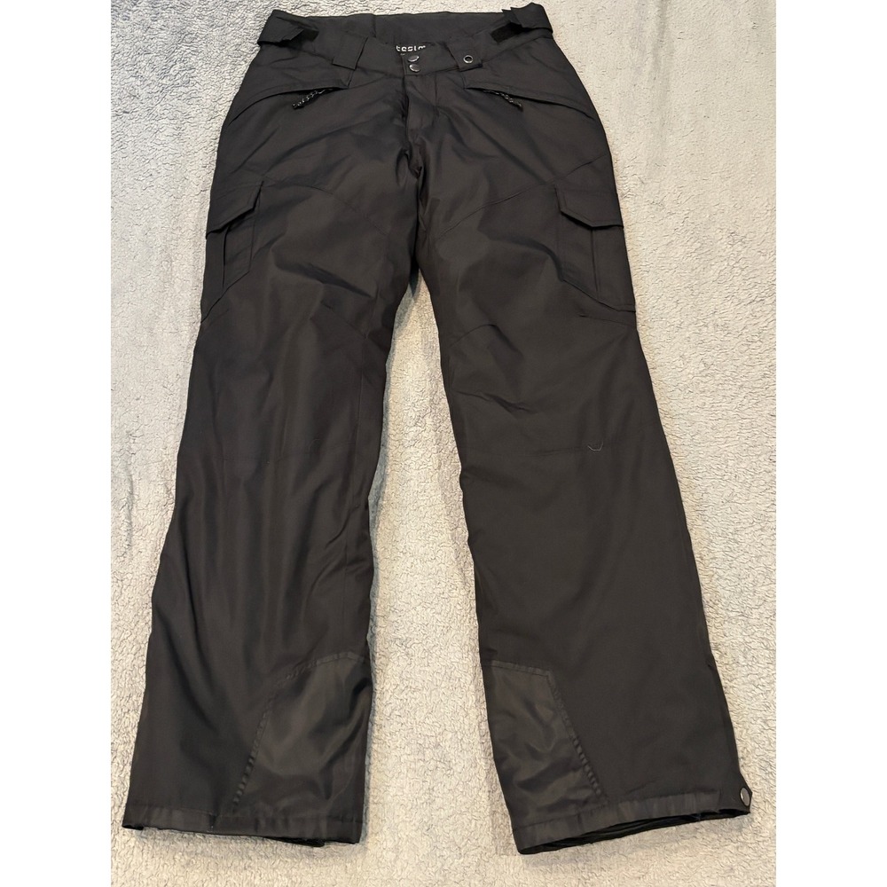 Tesla Mens Small Black Insulated Cargo Snow Pants Ski Snowboard TAB180716